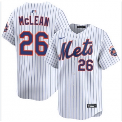 Men New York Mets Nike Nolan McLean #26 White Home Stitched Player Jersey