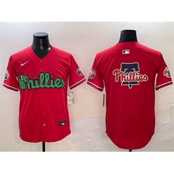 Men Philadelphia Phillies Team Big Logo Red Phanatic Limited Stitched Jersey