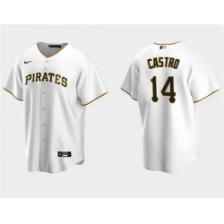 Men Pittsburgh Pirates 14 Rodolfo Castro White Cool Base Stitched Baseball Jersey
