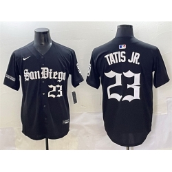 Men San Diego Padres 23 Fernando Tatis Jr  Black Gothic Edition Vapor Limited Stitched Baseball Jersey