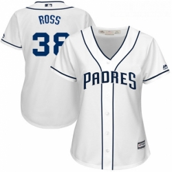 Womens Majestic San Diego Padres 38 Tyson Ross Replica White Home Cool Base MLB Jersey 