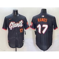 Men San Francisco Giants 17 Heliot Ramos Anthracite 2025 City Connect Limited Stitched Baseball Jersey