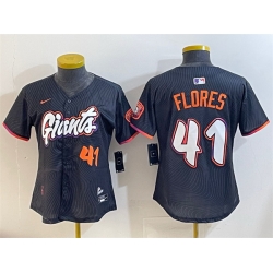 Women San Francisco Giants 41 Wilmer Flores Anthracite 2025 City Connect Limited Stitched Baseball Jersey