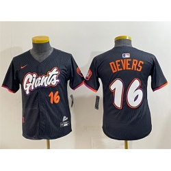 Youth San Francisco Giants 16 Rafael Devers Anthracite 2025 City Connect Limited Stitched Baseball Jersey
