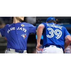 Men Toronto Blue Jay Trey Yesavage #39 Blue Stitched Baseball Jersey
