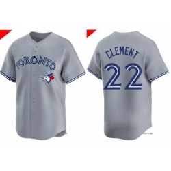 Men Toronto Blue Jays 22 Ernie Clement Gray Cool Base Stitched Baseball Jersey