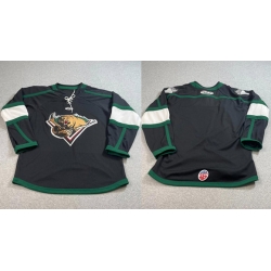 Men Utah Grizzlies AK Blank Black Stitched Hockey Jersey