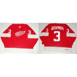 Men Detroit Red Wings 3 Scotty Bowman Red Stitched Jersey