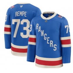 Men New York Rangers 73 Matt Rempe Blue Centennial Stitched Hockey Jersey