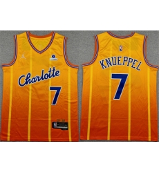 Men Charlotte Hornets  7 Kon Knueppel Orange 2025 26 City Edition Stitched Basketball Jersey