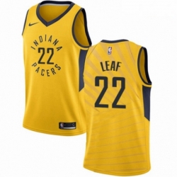 Mens Nike Indiana Pacers 22 T J Leaf Swingman Gold NBA Jersey Statement Edition 