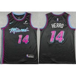 Men Miami Heat 14 Tyler Herro Black 2025 26 City Edition Stitched Basketball Jersey