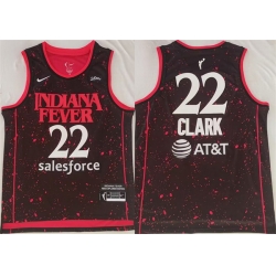 Men Indiana Fever 22 Caitlin Clark Black Red Stitched Jersey