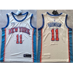 Men New Yok Knicks 11 Jalen Brunson Cream 2025 26 City Edition Stitched Basketball Jersey