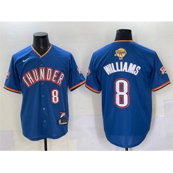 Men Oklahoma City Thunder 8 Jalen Williams Blue 2025 Finals Vapor Stitched Baseball Jersey
