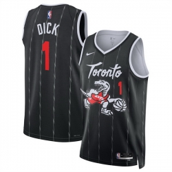 Men Toronto Raptors 1 Gradey Dick Black 2025 26 City Edition Stitched Basketball Jersey