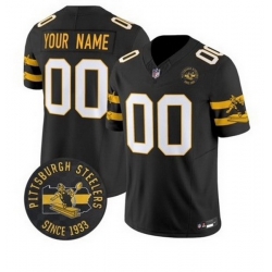 Men Women Youth Custom Pittsburgh Steelers Throwback 1933 Patch Vapor Limited Jersey Black Jersey