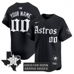 Men Women Youth Houston Astros Active Player Custom Black Gothic  27Houston Born Barrio Raised 27 Limited Stitched Baseball Jersey