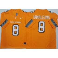 Men Tennessee Volunteers Orange #8 Nico IAMALEAVA White F U S E Stitched NCAA Jersey