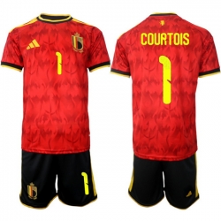 Belgium 2026 FIFA World Cup Soccer Jersey Red #1 COURTOIS