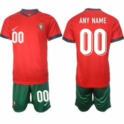 Men Portugal Team Custom 2024 25 Red Home Soccer Jersey Suit