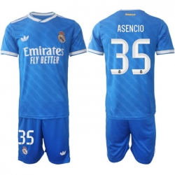 Men Real Madrid 2026 Soccer Jerseys Blue #35 ASENCIO