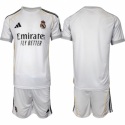 Men Real Madrid Blank 25 26 White Home Soccer Jersey Suit