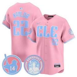 Men Cleveland Guardians 22 Josh Naylor Bubblegum Pink 2025 Vapor Limited Stitched Baseball Jersey