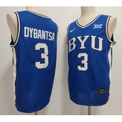 Men BYU Cougars Nike #3 AJ Dybantsa Blue Sttiched Basketball Jersey