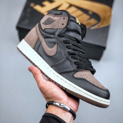 Nike Air Jordan 1 Black Brown Basketball Shoes