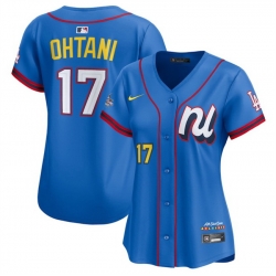 Women National League 17 Shohei Ohtani Blue 2025 All Star Edition Limited Stitched Baseball Jersey 