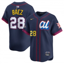 Men American League 28 Javier Baez Navy 2025 All Star Edition Limited Stitched Baseball Jersey