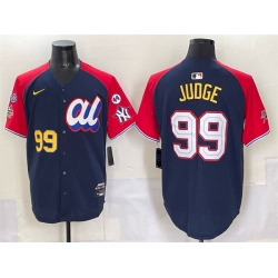 Men American League 99 Aaron Judge Navy Red Alternate 2025 All Star With Patch Edition Limited Stitched Baseball Jersey