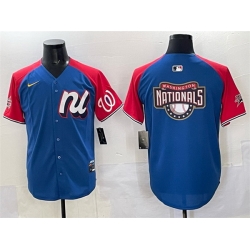 Men National League Washington Nationals Team Big Logo Blue Red Alternate 2025 All Star Edition Limited Stitched Baseball Jersey