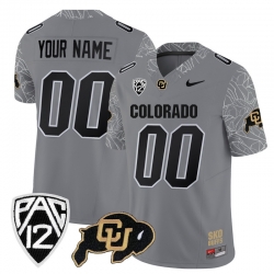 Men Women Youth Colorado Buffaloes Rocky Style Vapor Limited Custom Jersey All stitched Gray