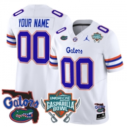 Men Women Youth Florida Gators 2024 Gasparilla Bowl Patch Vapor Limited Custom Jersey All Stitched White