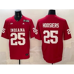 Men Indiana Hoosiers 25 Hoosiers Red F U S E  2026 Patch Stitched Football Jersey