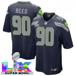 Men Women Youth Seattle Seahawks #90 Jarran Reed 2025 2026 Super Bowl LX F U S E Stitched NFL Jersey Blue
