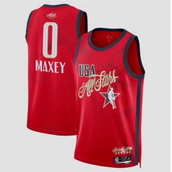 Men 2026 All Star  0 Tyrese Maxey Red Stitched Basketball Jersey