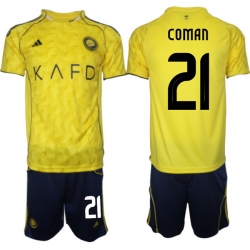 Men Al Nassr 2026 Soccer Jerseys Yellow #21 COMAN