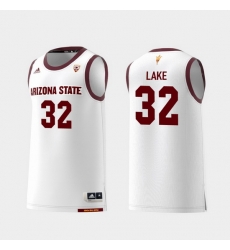 Men Arizona State Sun Devils De'Quon Lake White Replica College Basketball Jersey Men Arizona State Sun Devils De'Quon Lake White Replica College Basketball Jersey