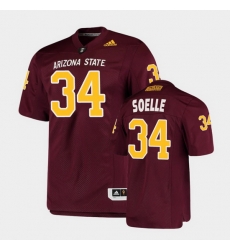 Men Arizona State Sun Devils Kyle Soelle College Football Maroon Premier Jersey Men Arizona State Sun Devils Kyle Soelle College Football Maroon Premier Jersey