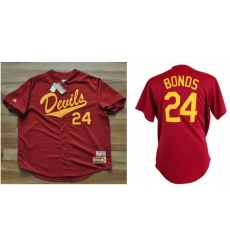 Men Devil Barry Bonds ASU NCAA Red jersey Men Devil Barry Bonds ASU NCAA Red jersey
