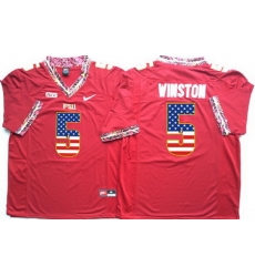Florida State Seminoles 5 Jameis Winston Red USA Flag College Jersey Florida State Seminoles 5 Jameis Winston Red USA Flag College Jersey