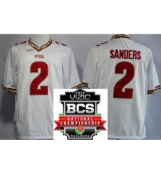 Florida State Seminoles (FSU) 2 Deion Sanders White College Football NCAA Jerseys 2014 Vizio BCS National Championship Game Patch Florida State Seminoles (FSU) 2 Deion Sanders White College Football NCAA Jerseys 2014 Vizio BCS National Championship Game Patch