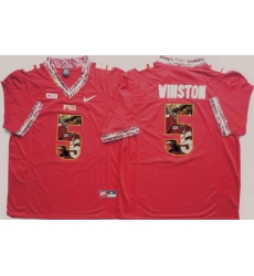 Florida State Seminoles Jameis Winston Red Portrait Number College Jersey Florida State Seminoles Jameis Winston Red Portrait Number College Jersey