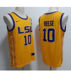 Men LSU Tigers #10 Angel Reese Yellow Baseball Stitched NCAA Jersey Men LSU Tigers #10 Angel Reese Yellow Baseball Stitched NCAA Jersey