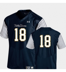 Men Notre Dame Fighting Irish 18 Navy Football 2018 Shamrock Series Pinstripe Jersey Men Notre Dame Fighting Irish 18 Navy Football 2018 Shamrock Series Pinstripe Jersey