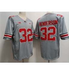 Men Nike Ohio State Buckeyes #32 TreVeyon Henderson Gray College Football Jersey Men Nike Ohio State Buckeyes #32 TreVeyon Henderson Gray College Football Jersey