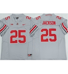 Men Ohio State Buckeyes 25 Lamar Bo Jackson Grey 2025 F U S E Limited Stitched Jersey Men Ohio State Buckeyes 25 Lamar Bo Jackson Grey 2025 F U S E Limited Stitched Jersey